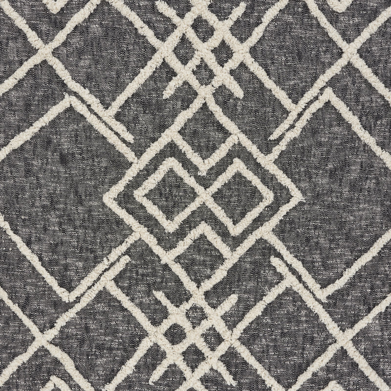 Handwoven Black and White Cotton Diamond Pattern Throw Blanket