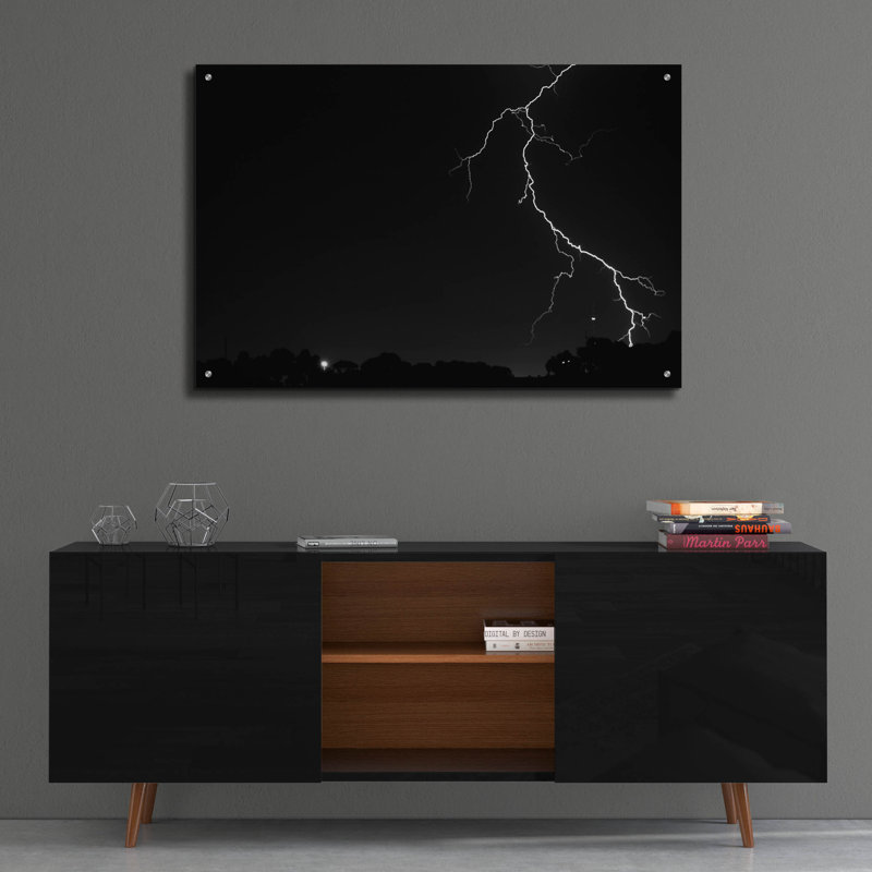 'Lightning Crashes' by SD Smart, Acrylic Glass Wall Art, 24" H x 36" W