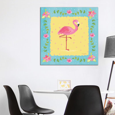 Flamingo Dance V by Farida Zaman - Wrapped Canvas Painting