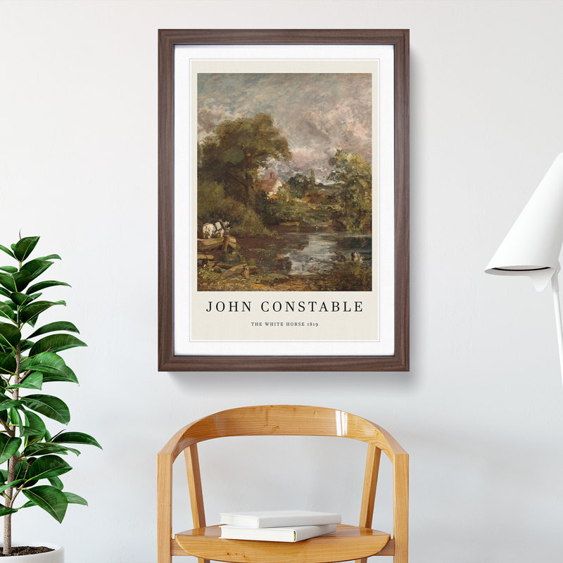 The White Horse by John Constable - Picture Frame Painting, 65cm H x 48cm W x 2cm D, Walnut Framed