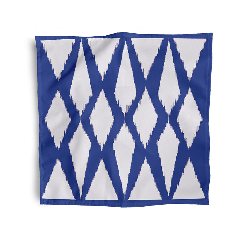 Alexina Polyester Geometric Square Napkin, Blue