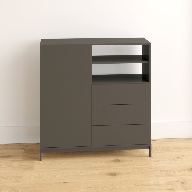 Feliciano 110cm Sideboard, Glossy Anthracite