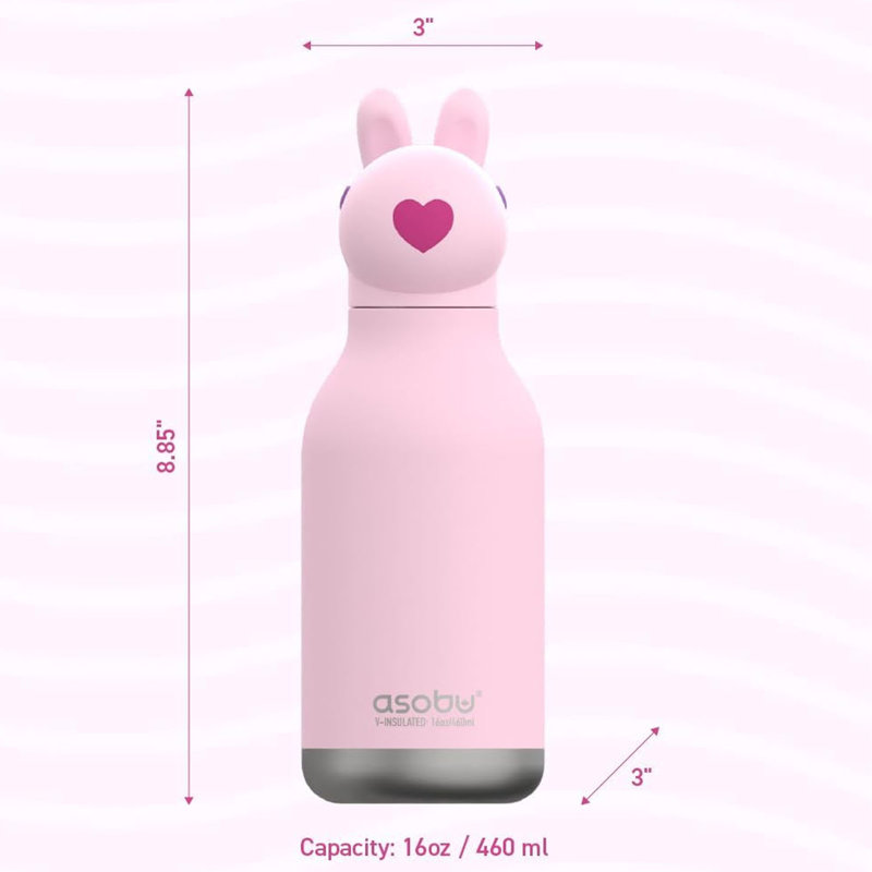 Asobu 475ml Double Wall Insulated Stainless Steel Water Bottle