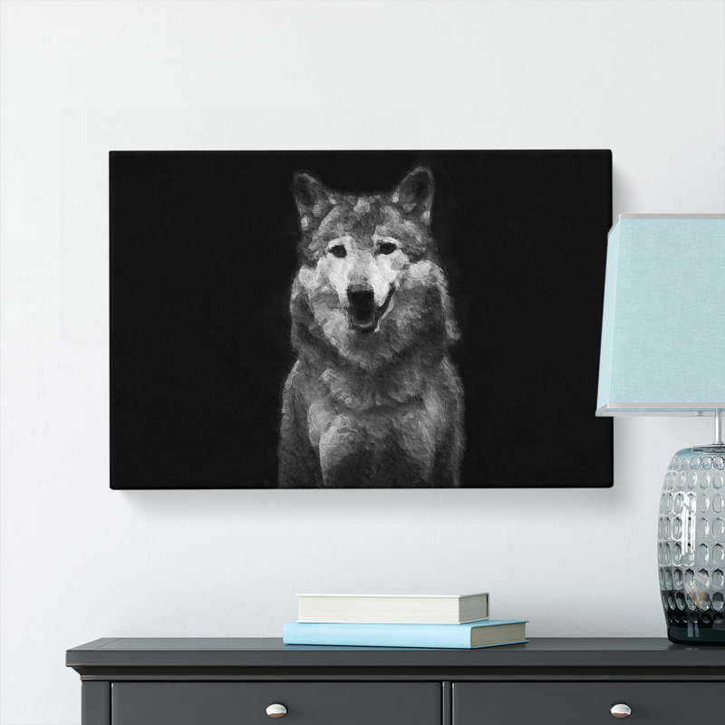 Wolf Portrait - Wrapped Canvas, 40cm H x 60cm W x 3cm D