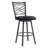 Eniel Swivel Counter or Bar Height Armless Bar Stool in Mineral Finish and Black Faux Leather-1936300847