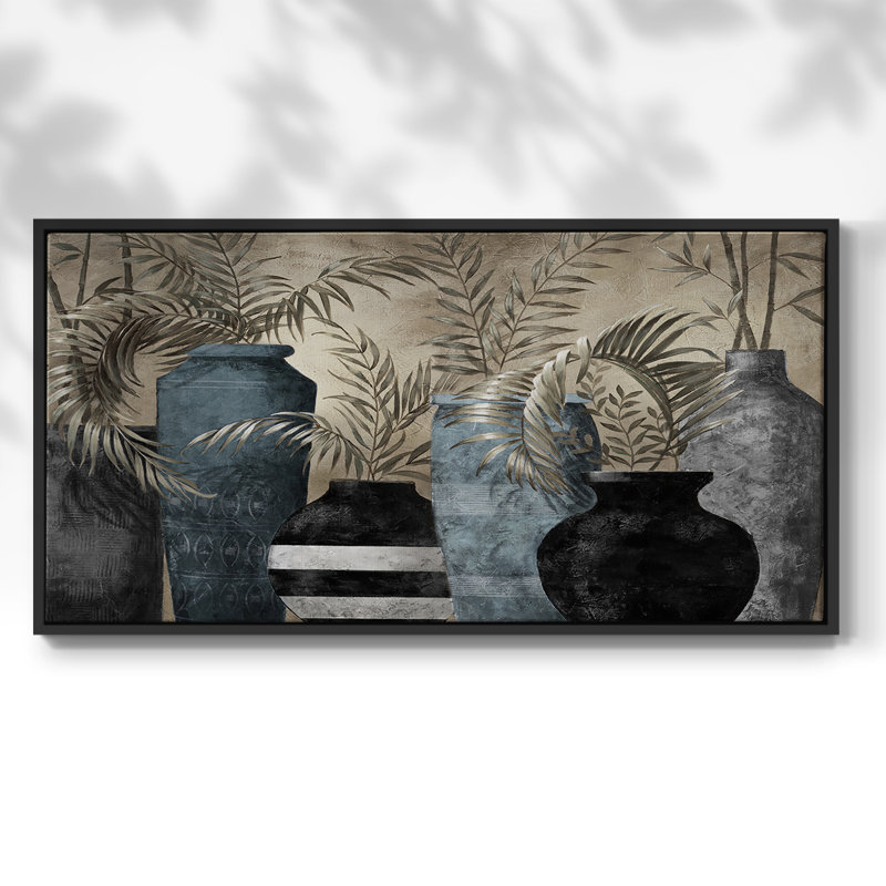 Vaisseaux exotiques - Toile tendue avec châssis encadré - Prêt à être accroché, H 25 po x l 49 po, Noir