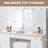 46" Vanity Set with Mirror, 11 LED Lights, Adjustable Brightness & 3 Lighting Modes, Chair & 7 Drawers