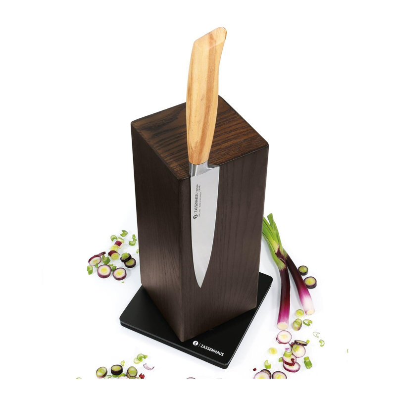 Zassenhaus Magnetic Spinning Knife Block, Ash, 5" x 5" x 10"