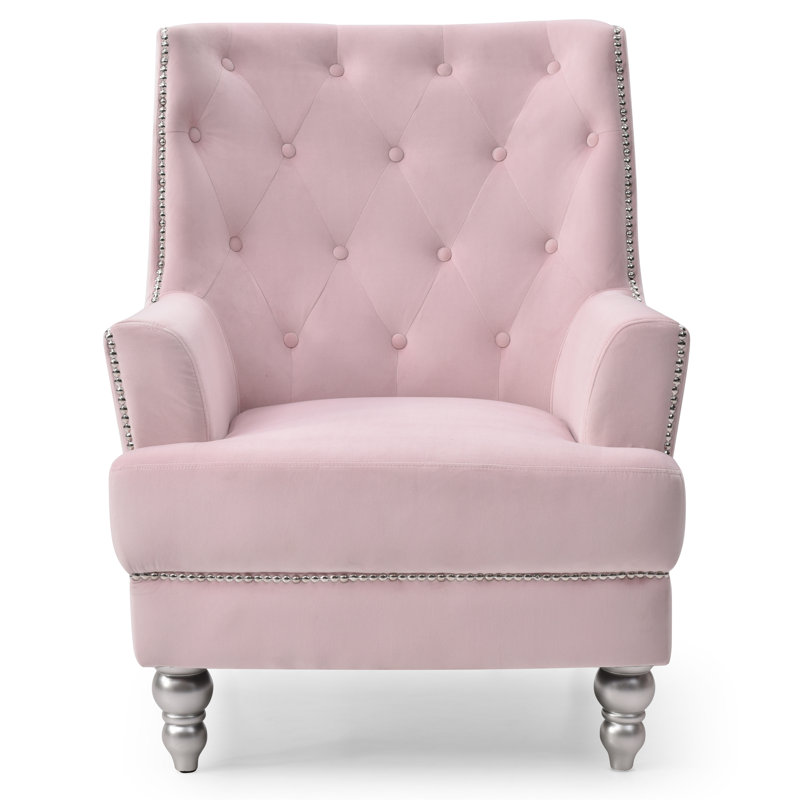 Charmant fauteuil traditionnel à accoudoirs ronds