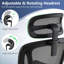 Chaise de bureau ergonomique avec appui-tête rotatif et support lombaire réglable