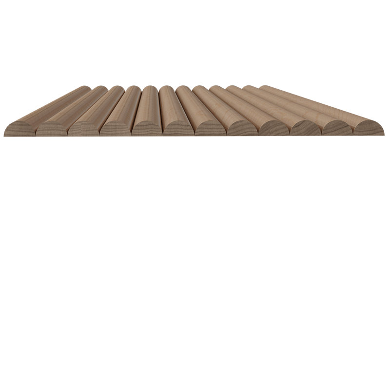 Tambour à billes simples de 1 po - (l 12 po x L 96 po), Érable naturel naturel