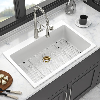 Évier de cuisine en quartz - Évier de cuisine à simple cuve en granite