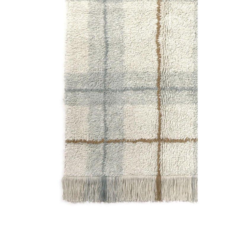 Wouf Wouf! Hand Tufted Cotton Plaid Area Rug, Rectangle 4'7" x 6'3"