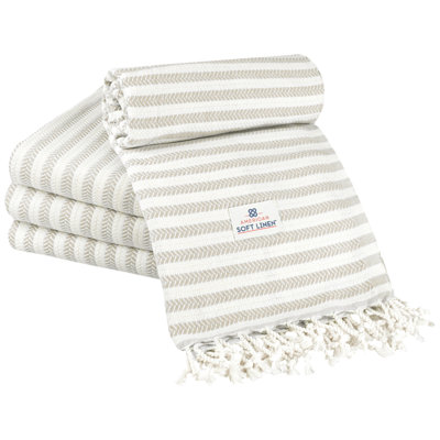 40x70" Size 4 Pack Turkish Peshtemal Beach Towels