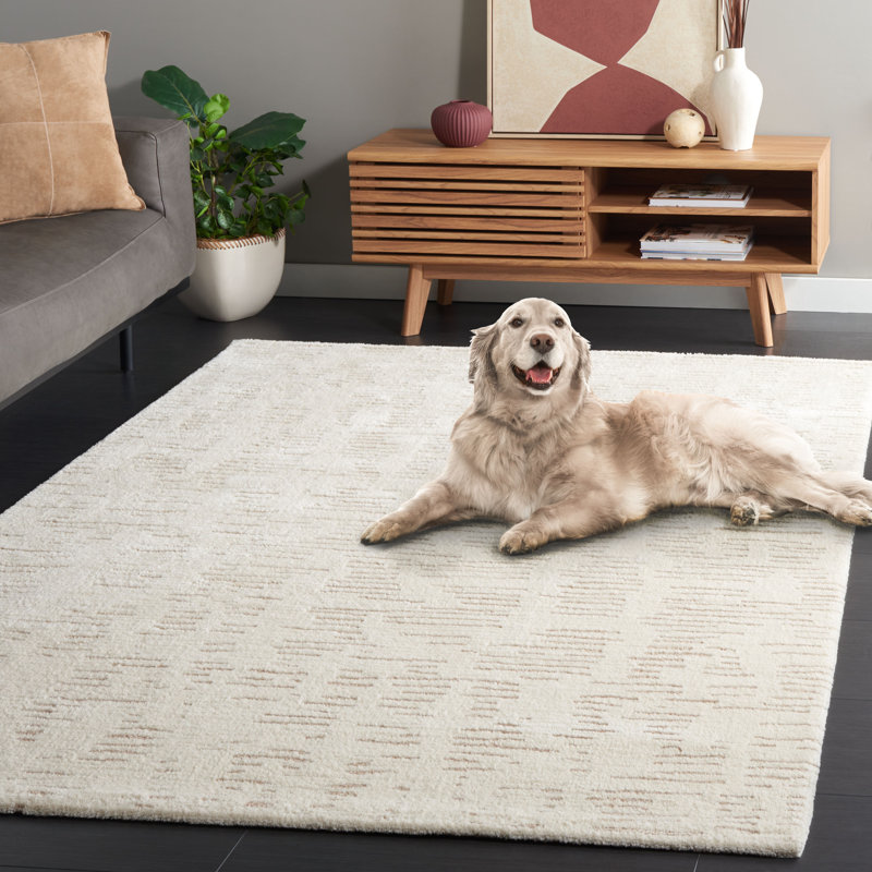 Alurd Machine Woven Ivory/Beige Rug, Rectangle 160 x 229cm