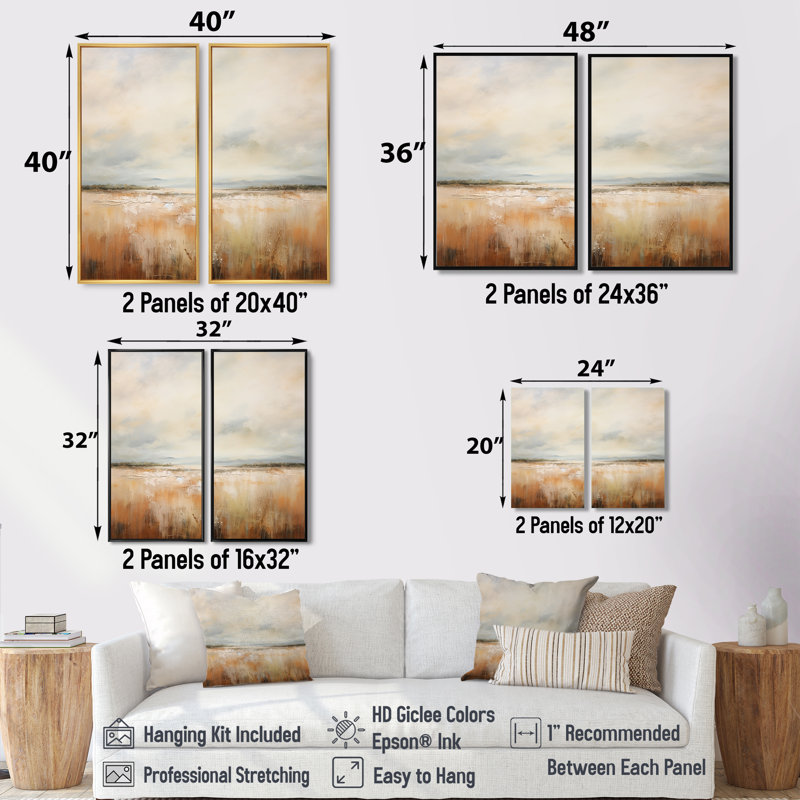 «Meadow Grasslands Minimalisme III», impressions sur toile, H 20 po x l 24 po, Toile tendue, Ne s’applique pas