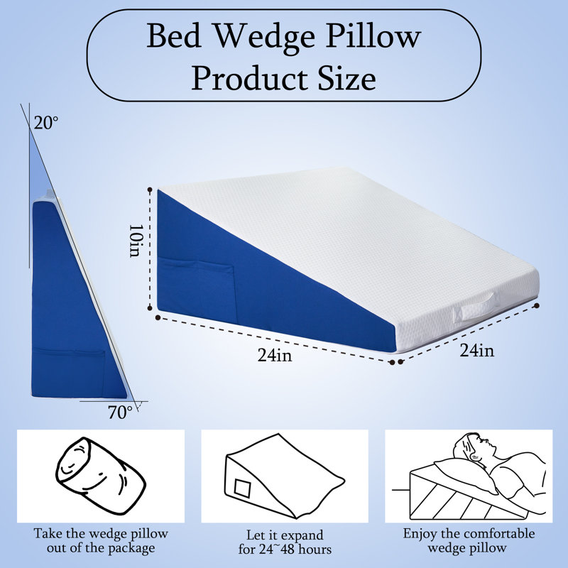 Coussin de lit Avory pour le sommeil, le soutien du dos et l'élévation des jambes, hauteur 7,5 po / 10 po / 12 po, 2 taies d'oreiller incluses