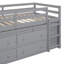 Lit mezzanine simple avec bureau d'écriture rétractable et 4 tiroirs, lit mezzanine en bois avec bureau portatif latéral et tablettes, gris-971826905-971826904