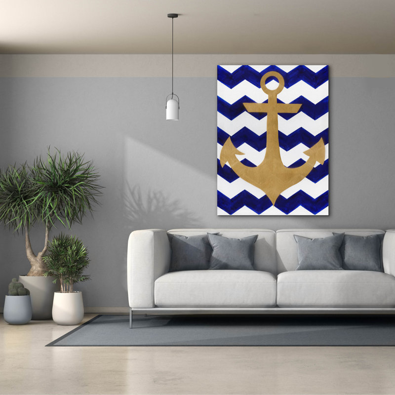 «Chevron Anchor» par Artpoptart, art mural sur toile, H 54 po x l 40 po x P 1,5 po