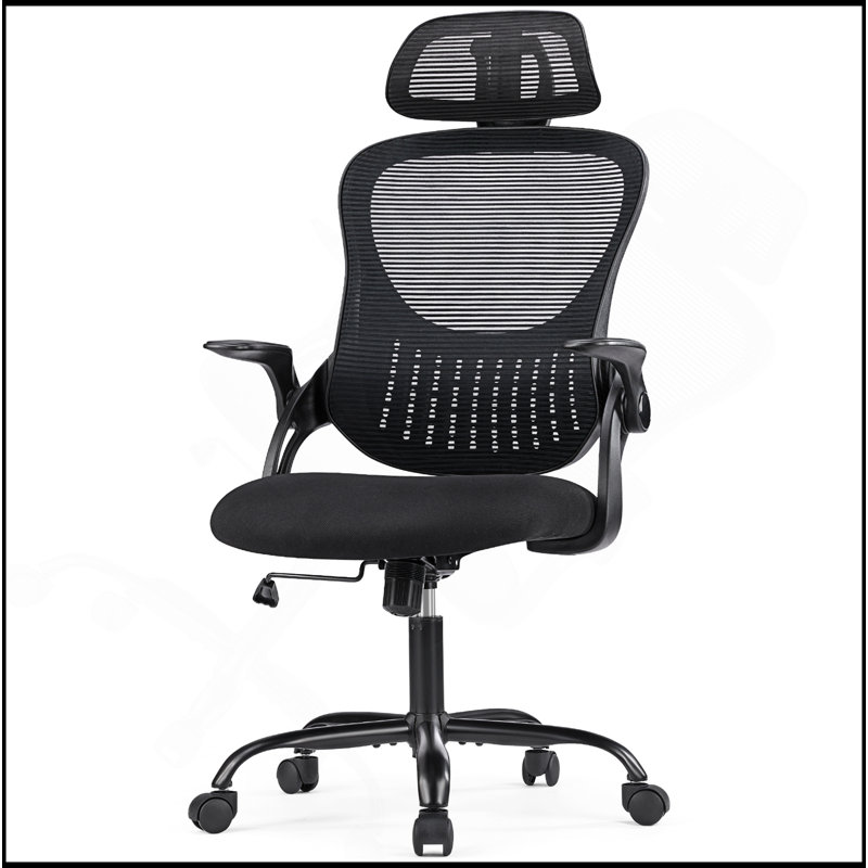 Chaise de bureau confortable avec fonctions réglables et excellent support, Noir, Noir