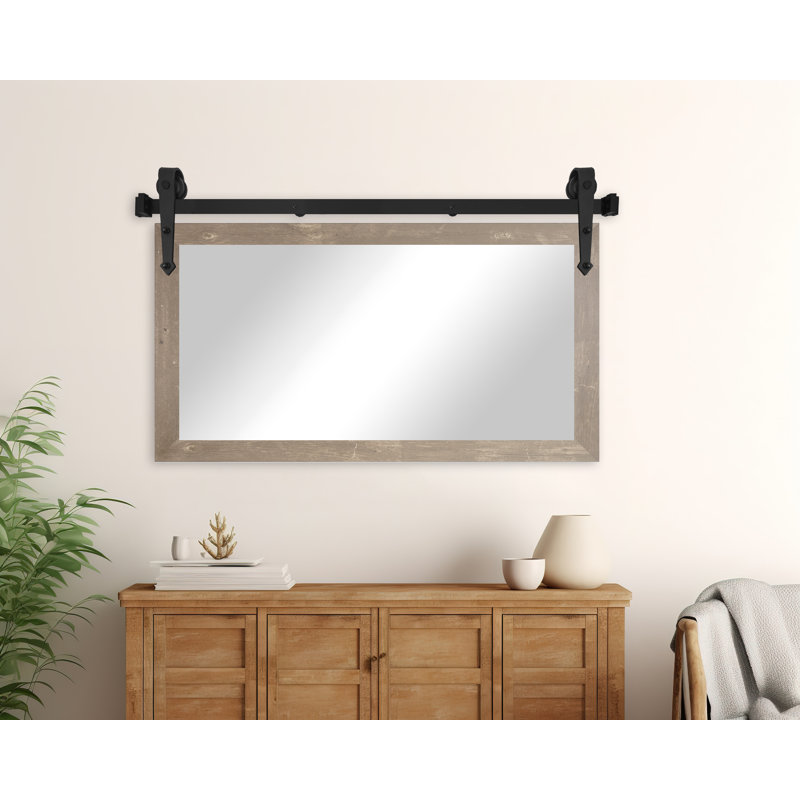 Ranchester Flat Wall Mirror, 18" x 33", Harvest Brown