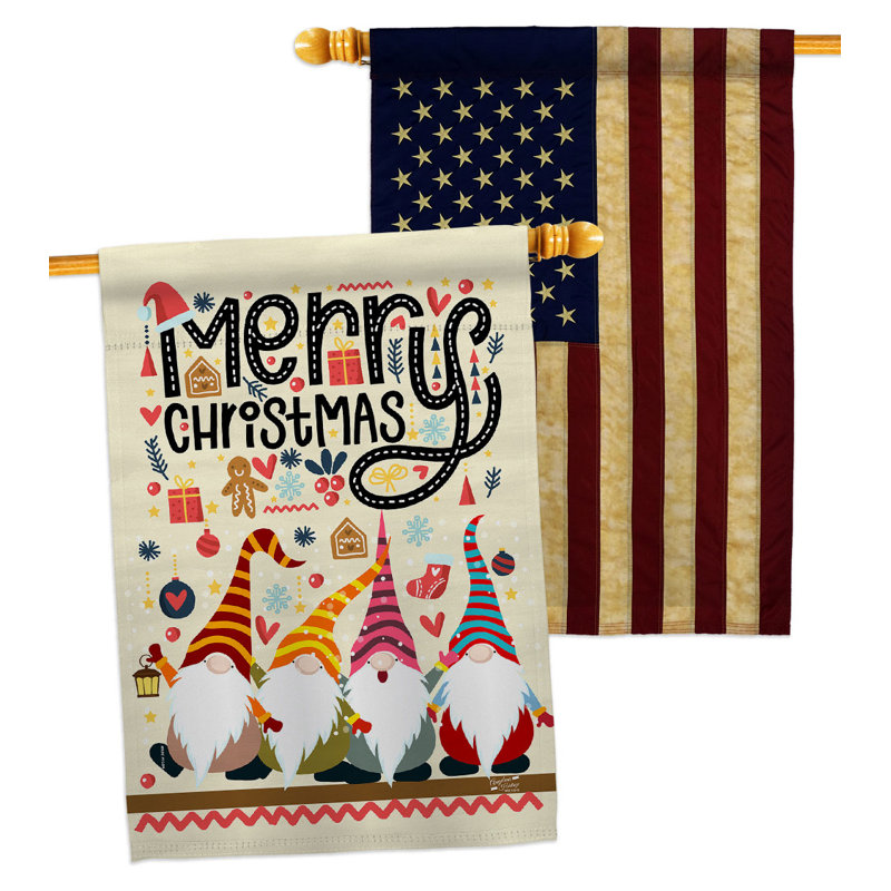 Drapeau de maison en polyester 2 côtés 4 pi x 3 pi 4 po Winter Yard