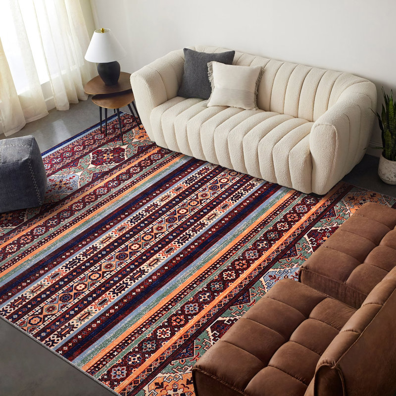 Oriental Cotton and Chenille Flatweave Area Rug, 100 x 200 cm