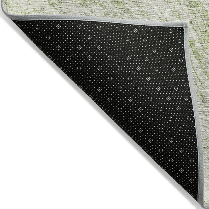 Tapis intérieur lavable abstrait 10 pi x 14 pi sauge et ivoire