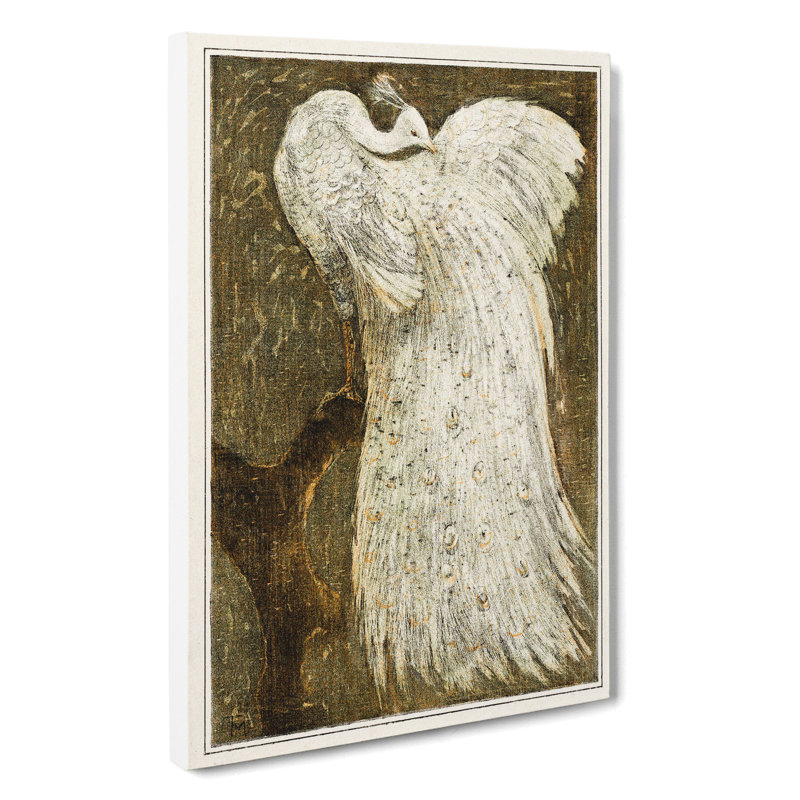 White Peacock by Theo Van Hoytema - Wrapped Canvas Painting, 60cm H x 40cm W x 3cm D