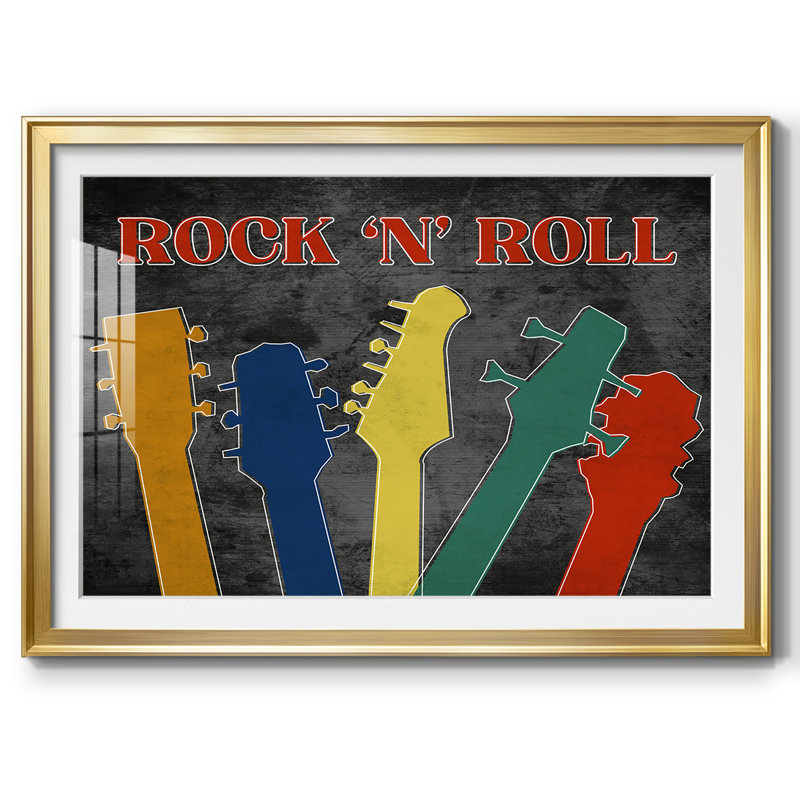 Rock and Roll, impression sur papier encadrée, Or, H 19 po x l 27 po x P 1,5 po