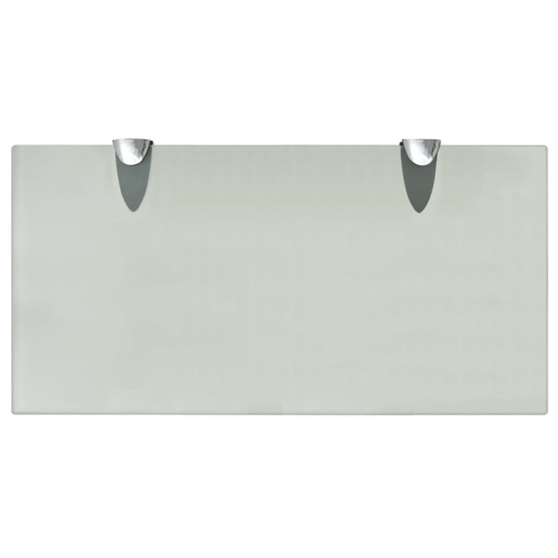 2 Piece Glass Floating Shelf, Frosted, 0.8cm H x 40cm W x 20cm D