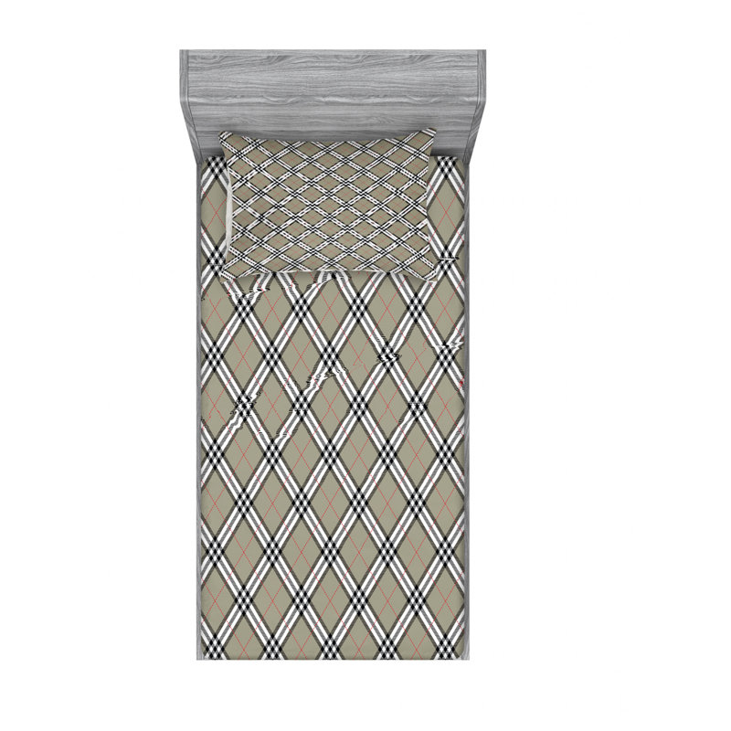 Ensemble de draps Royal Scottish Tan, Ensemble de draps pour lit simple TG avec drap-hou