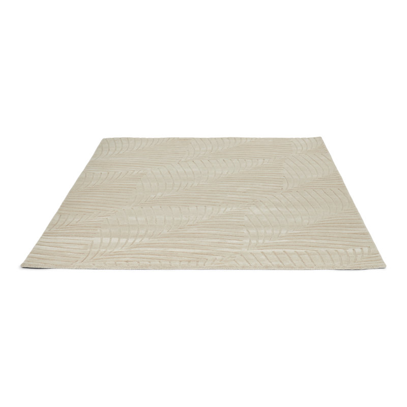 Folia Wool Area Rug in Cream, Rectangle 5'7" x 7'10"