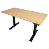 Ferma Adjustable Solid Wood Top Metal Base Standing Desk