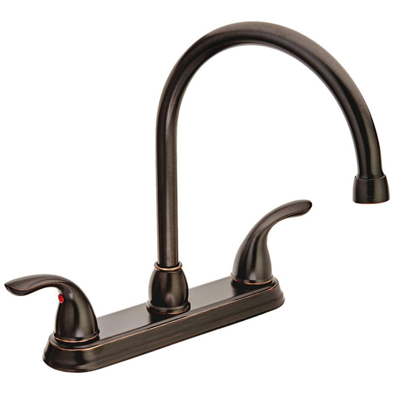 Double Handle Kitchen Faucet, Tuscan Bronze