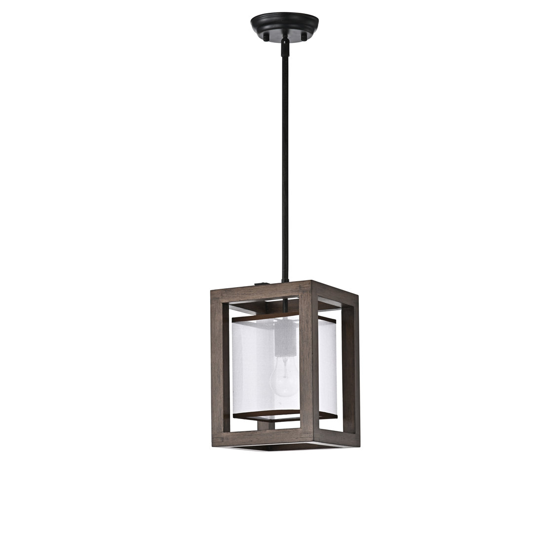 Cairns 1 - Light Lantern Rectangle Pendant with Wrought Iron Accents Gracie Oaks