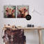 «Highland Cow Field Flower Crown», ensemble de 2 toiles d'art sur toile par Irena Orlov-302657965