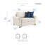 Chaise convertible en demi-fibre et en demi-lit 60,5 po Marlborough-133246567