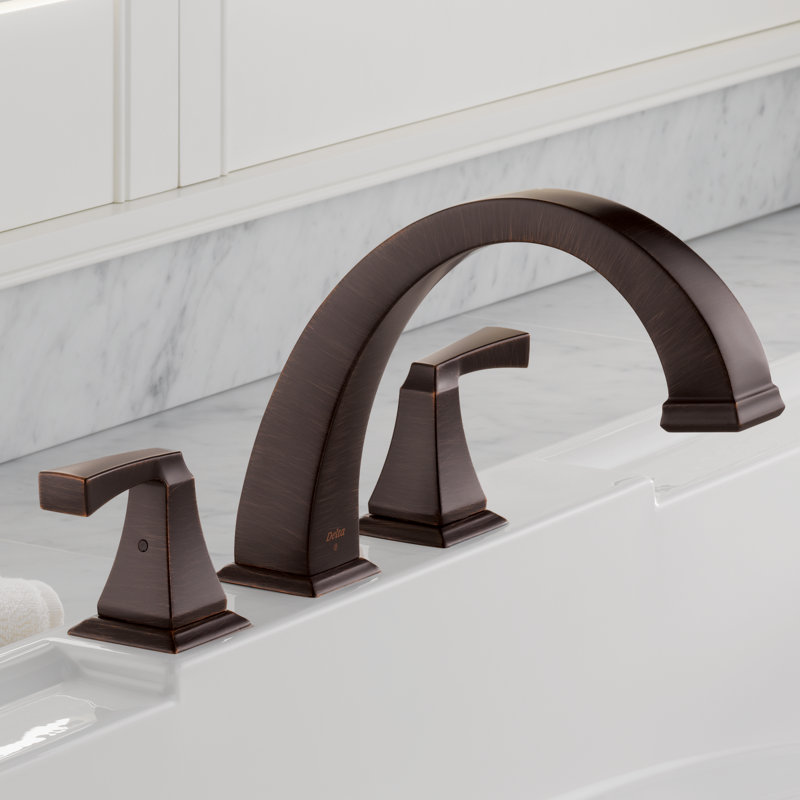 Dryden Double Handle Deck Mounted Roman Tub Faucet Trim, Venetian Bronze