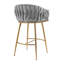 Ensemble de 2 tabourets de bar 26 po à hauteur de comptoir, tabouret de bar en velours pour îlot de cuisine avec dossier ondulé à la main, base chromée dorée et repose-pieds-1443749652