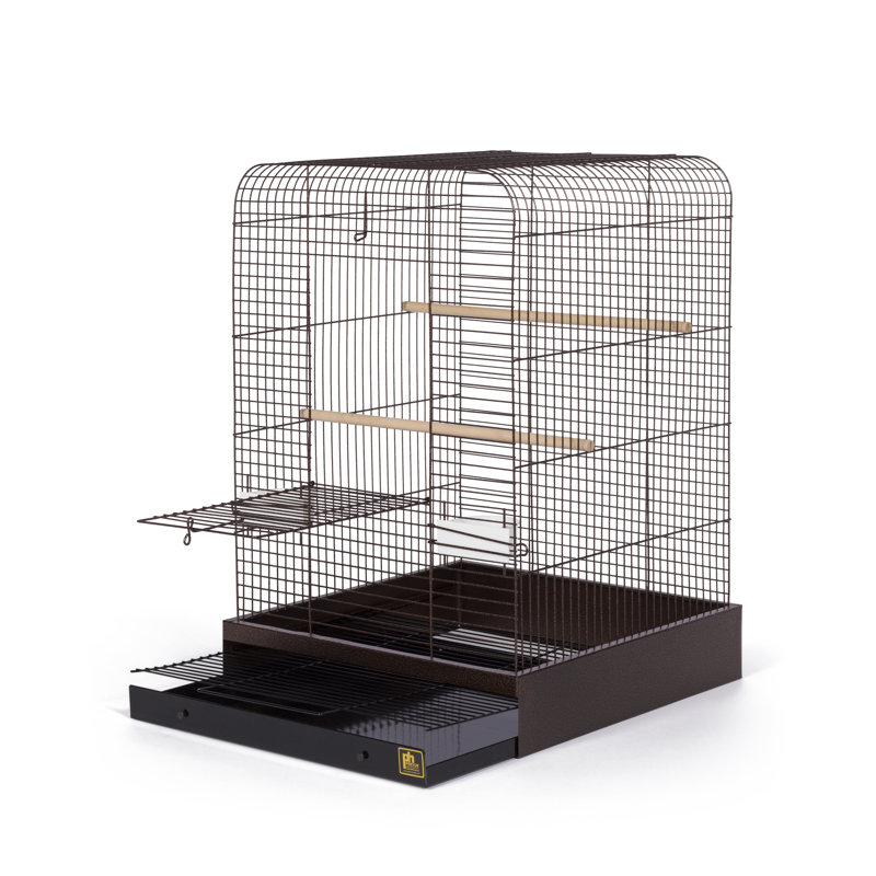 Cage à oiseau en acier avec porte-repas Kalinowski, Cuivre