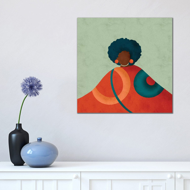 Shelley par Reyna Noriega - reproduction imprimée, H 18 po x l 18 po x 1,5 po, Toile tendue, Pas de tapis