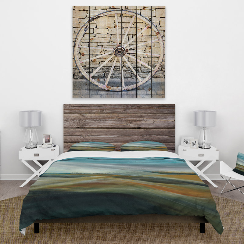 Watercolor Desert Storm Abstract Blue - Cottage Duvet Cover Set - Microfiber Polyester, Twin Duvet Cover + 1 Sham