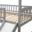 Lit mezzanine simple avec glissade en gris - amusant et divertissant. Structure en bois sécuritaire pour. Aire de jeu fantaisiste-1799294415