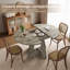 Table de salle à manger extensible ronde ovale pour 4-6 personnes avec tablette de rangement-1210014698