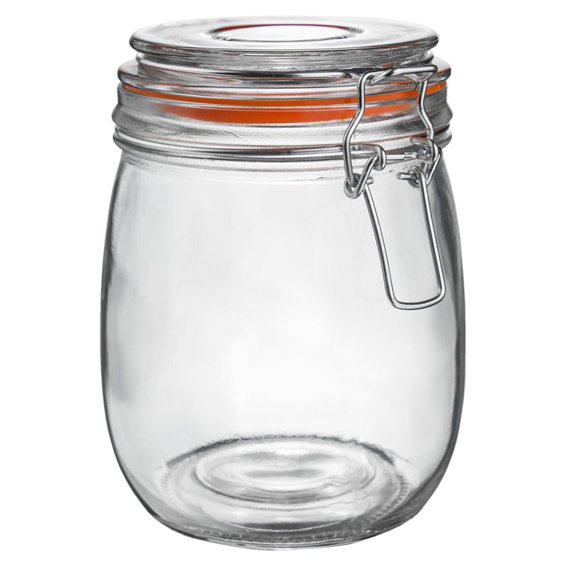 Argon Tableware - Glass Storage Jars with Heart Labels - 750ml - Set of 6