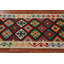 Tapis de couloir oriental géométrique en laine Kilim 3 x 13