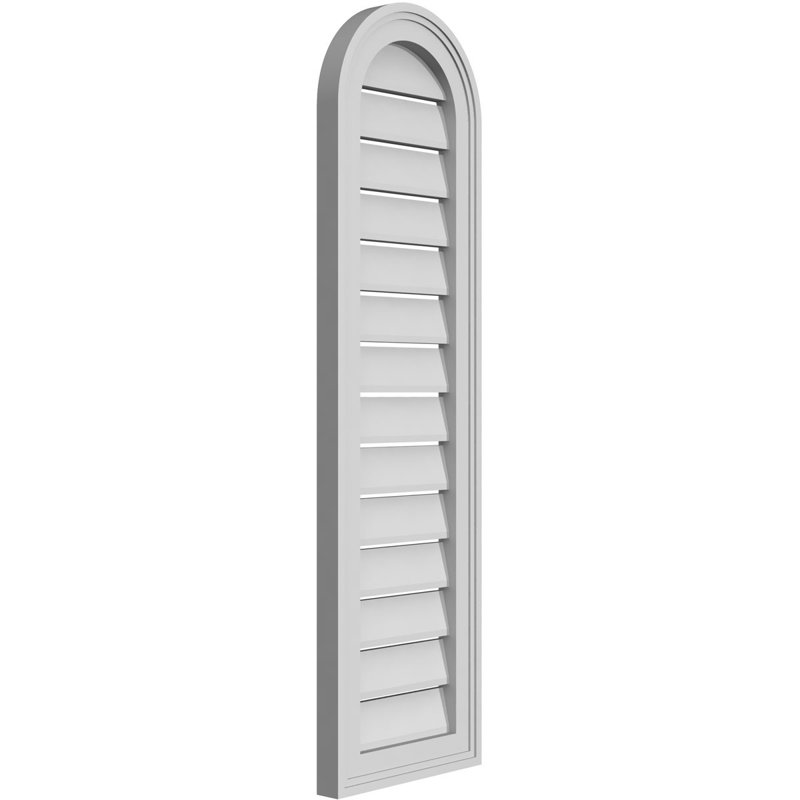 Round Top Surface Mount Signature Urethane Functional Gable Vent, Primed Tan, 42" H x 12" W x 1.5" D