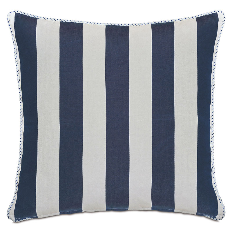Riptide Geometric Decorative Pillow In Sunshine, White/Indigo Geometric, Square 22"