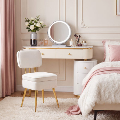 Tabouret de coiffeuse, beige